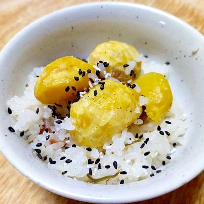 栗とうずら豆の炊き込みご飯